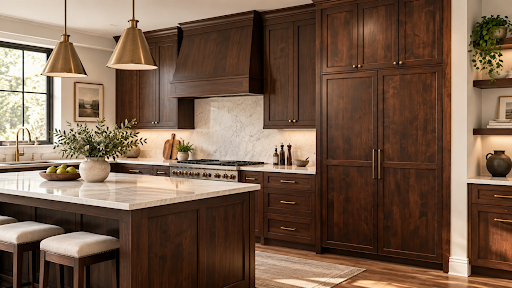 dark wood kitchen cabinets amish house